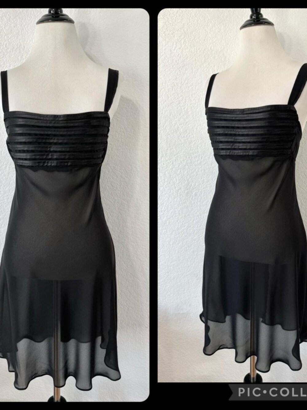 Y2K Jones New York Black Mesh Mini Slip Dress